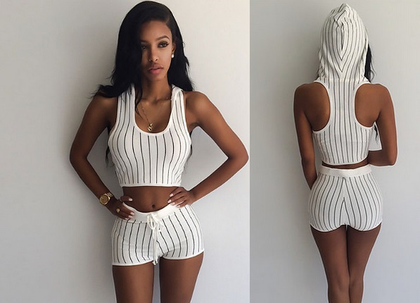 Two Piece Stripped Jumpsuit